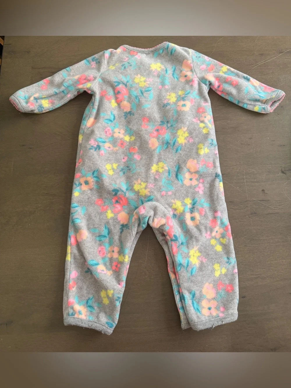 Carter's Girls 3 Months One Piece Snap Sleeper Fleece Long Sleeve Floral